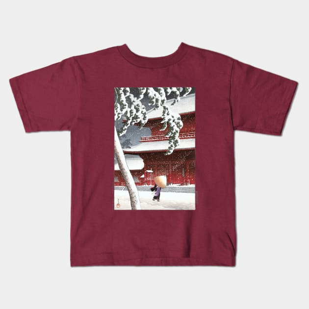 The Zojo shrine in Shiba Kids T-Shirt by UndiscoveredWonders